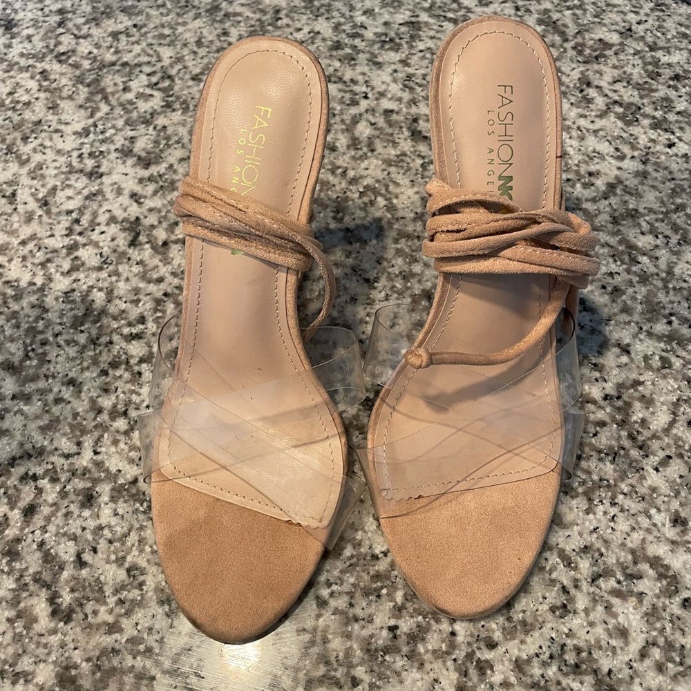 Fashion Nova tie up heels